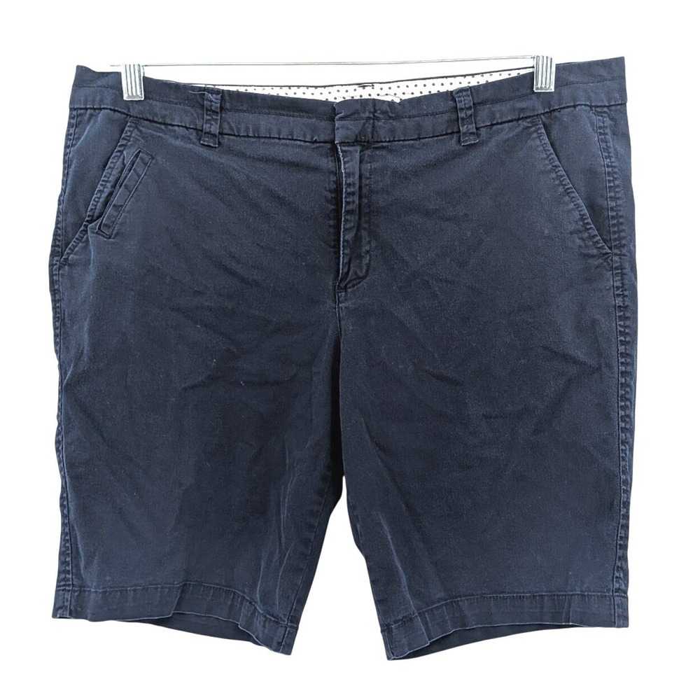 JCP Chino Shorts Navy Cotton Stretch Flat Front Pockets Mens 16P